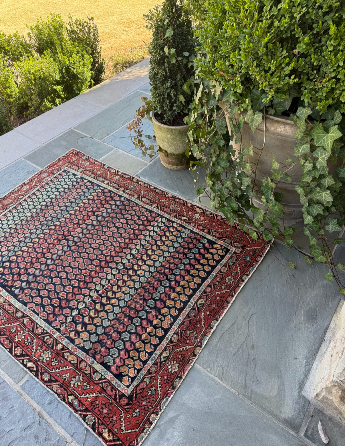 3.9x4.10 Antique Kurdish circa 1920