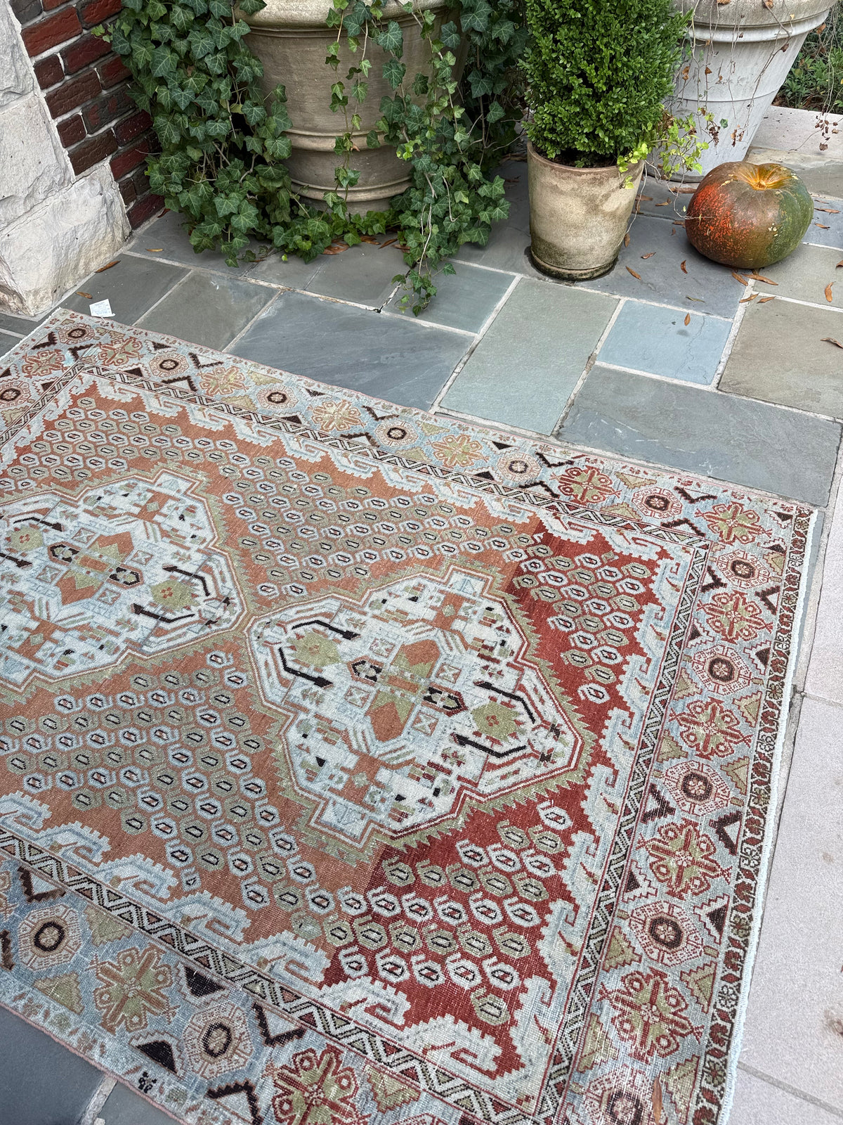 4.8x6.8 Antique Afshar circa 1940