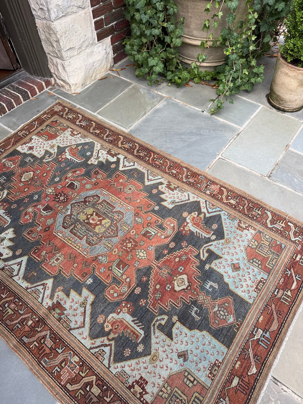 4.2x6.4 Antique Persian Hamadan circa 1930