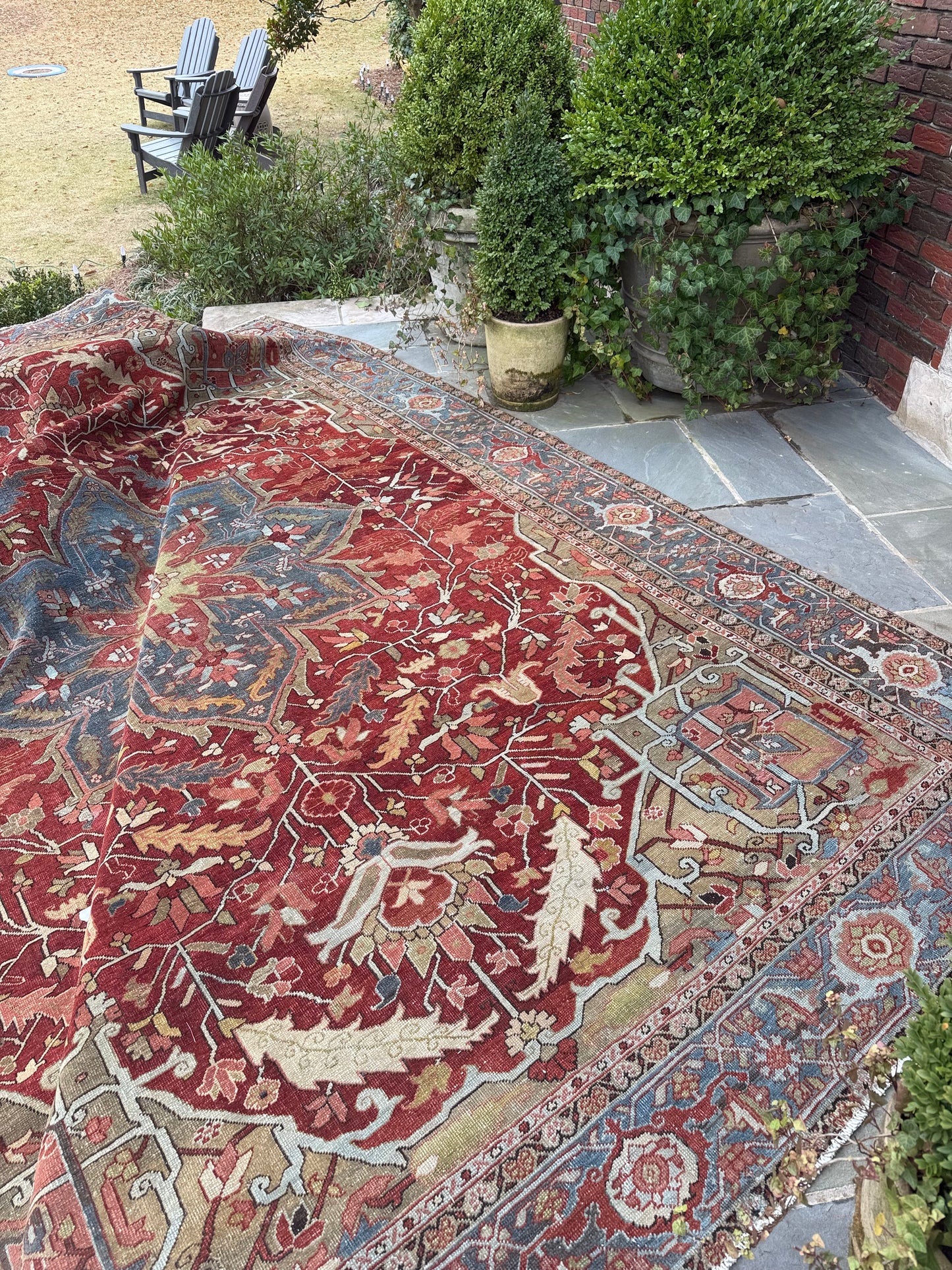 9x12.3 Antique Persian Heriz