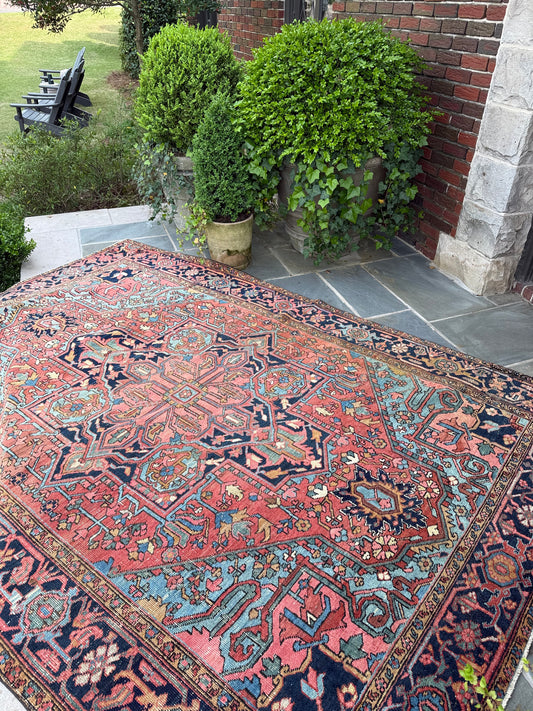 7x10 Antique Persian Heriz