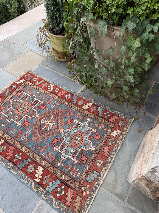 3x4.1 Antique Persian Heriz circa 1920