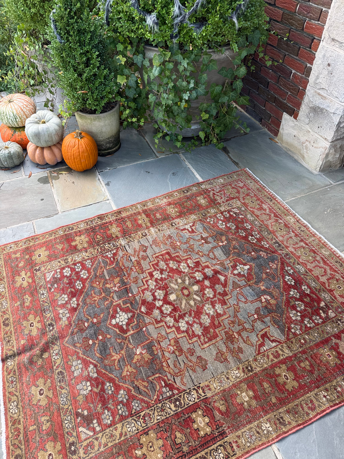 4.6x5.7 Antique Persian Hamadan circa 1940