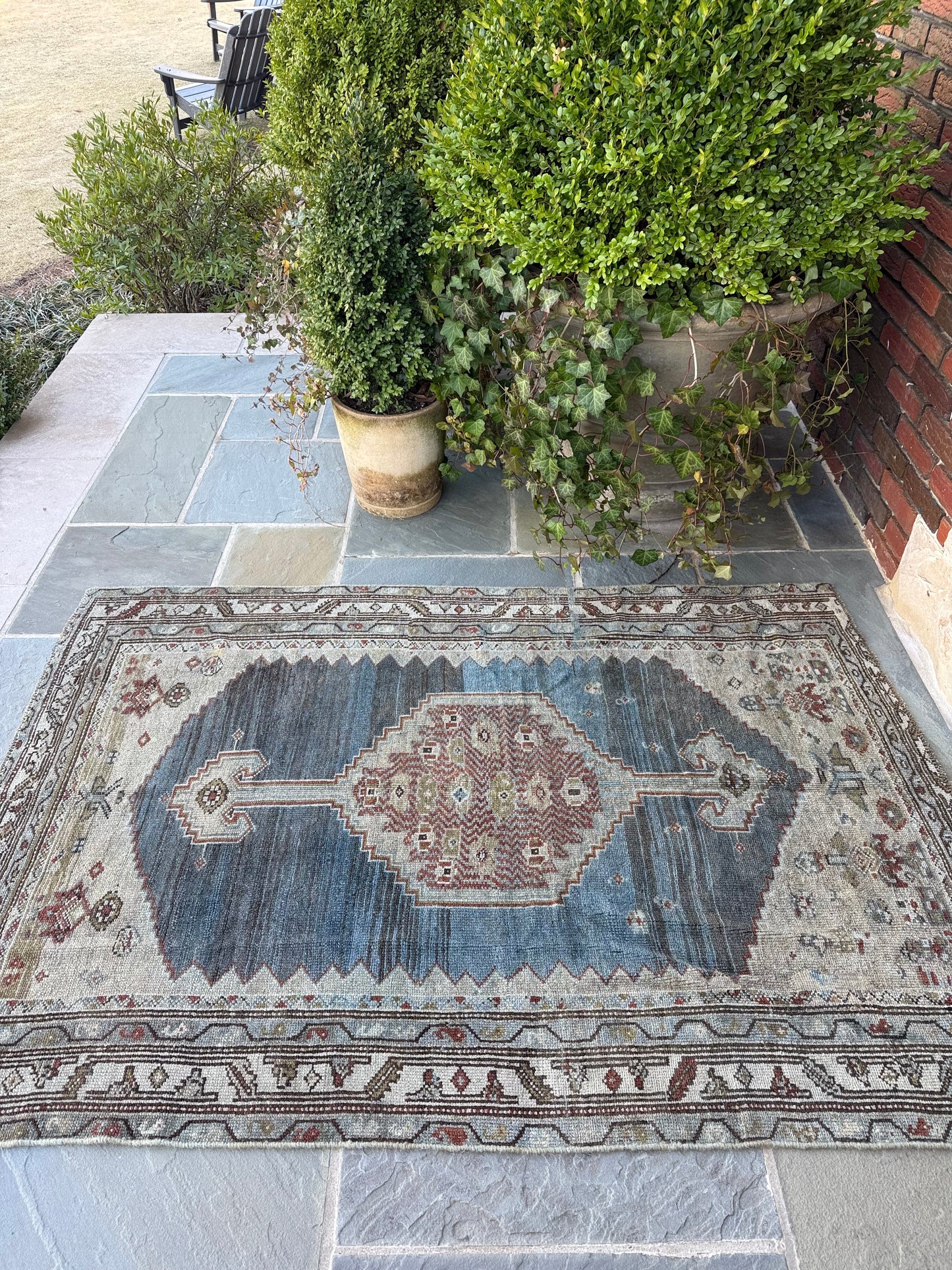 4.2x6.2 Antique Persian Hamadan circa 1930