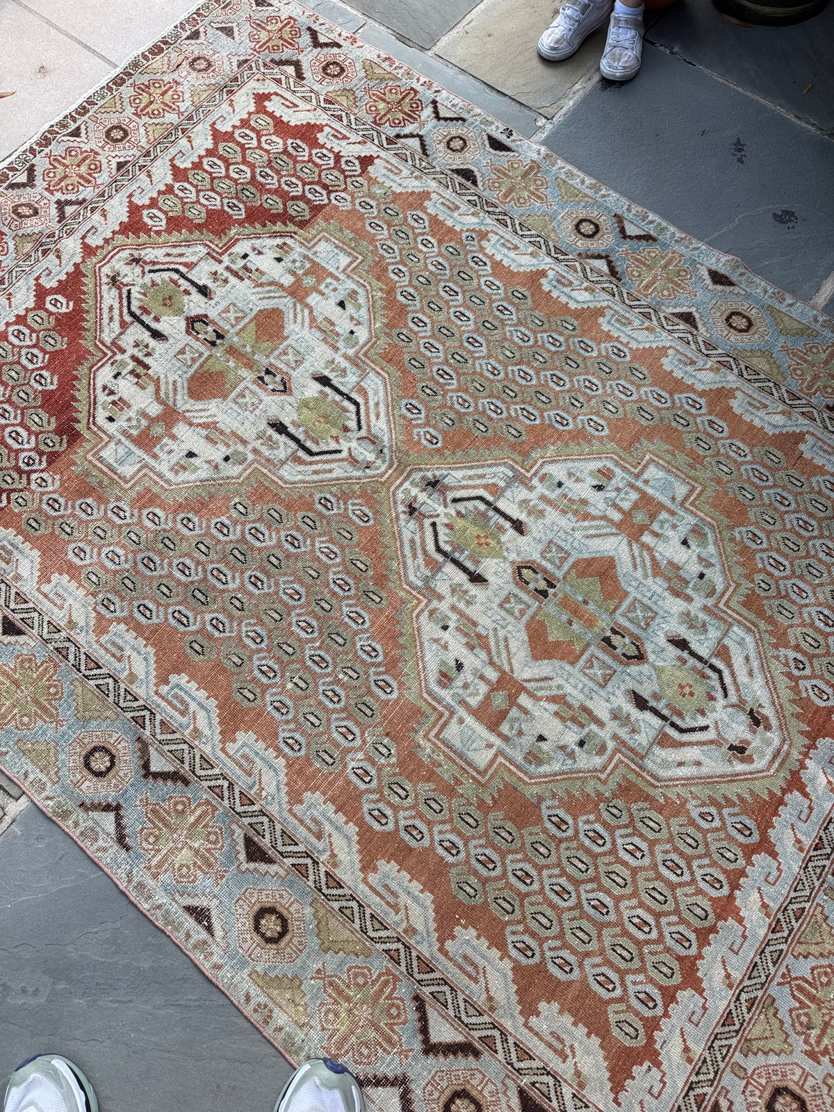 4.8x6.8 Antique Afshar circa 1940