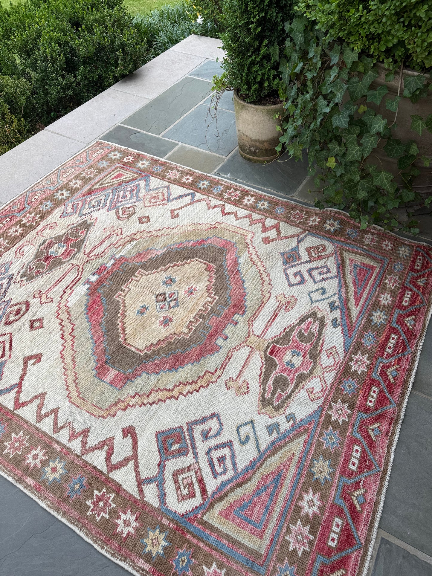 5.2x6.4 Old Wool Turkish Oushak