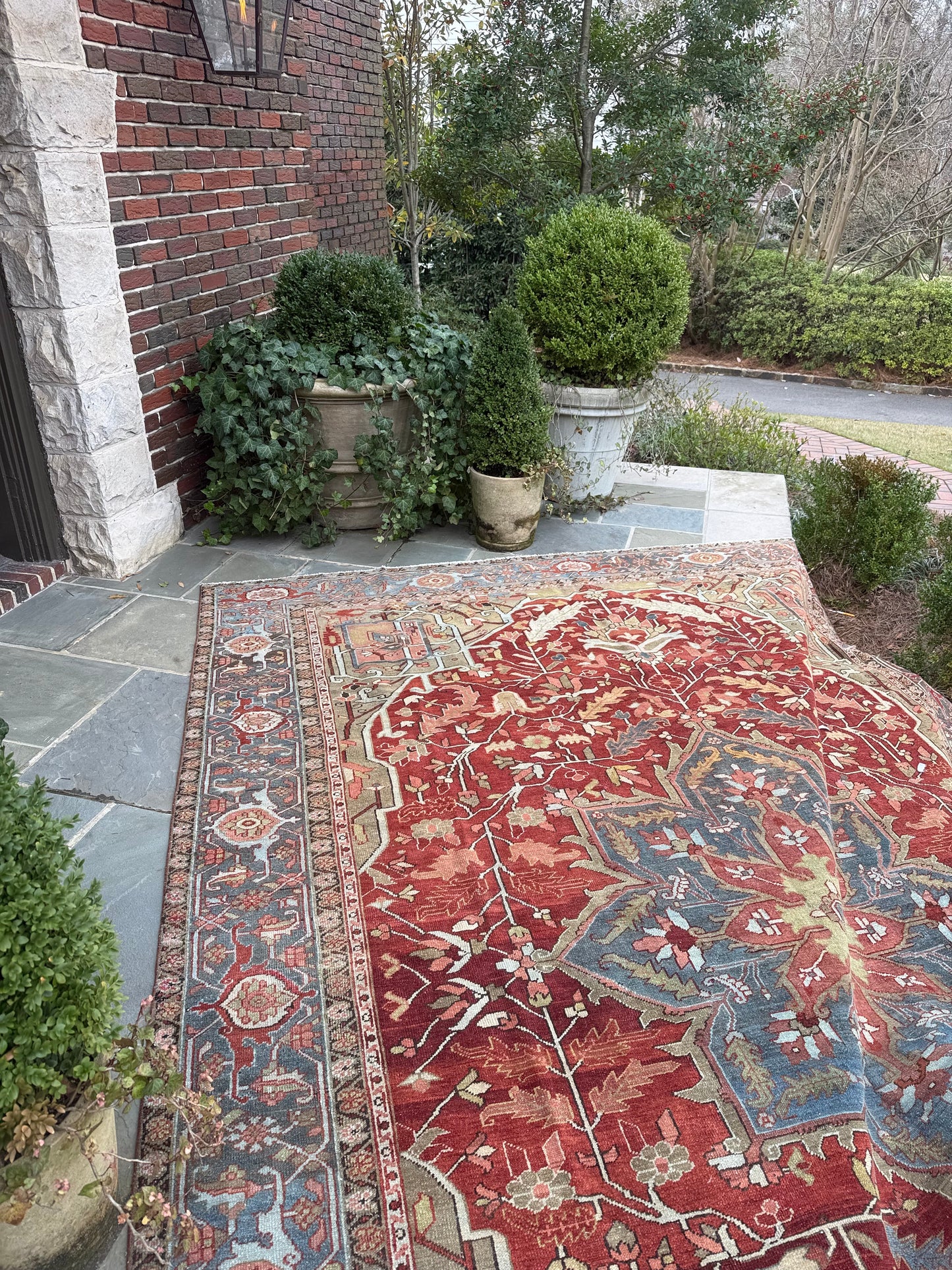 9x12.3 Antique Persian Heriz