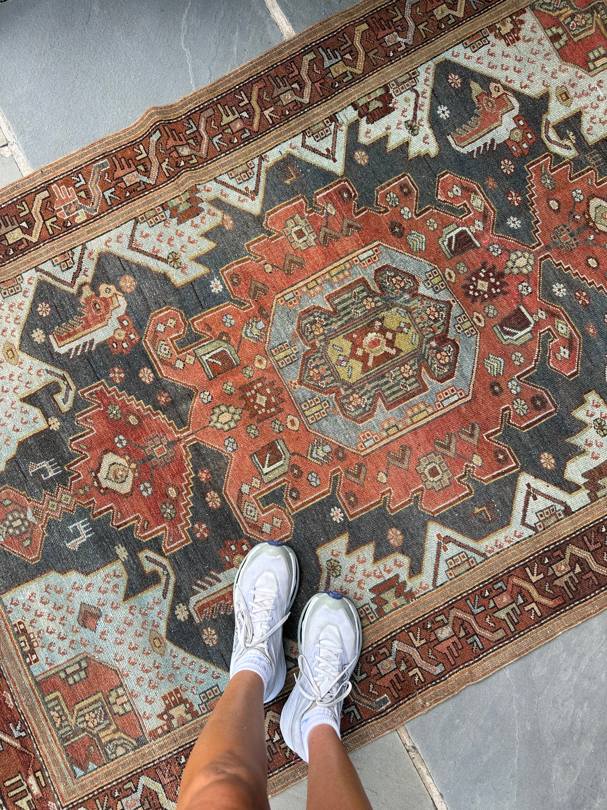 4.2x6.4 Antique Persian Hamadan circa 1930