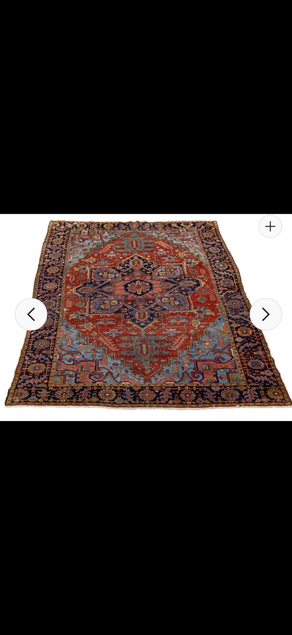 8.3x10.11 Antique Persian Heriz circa 1930