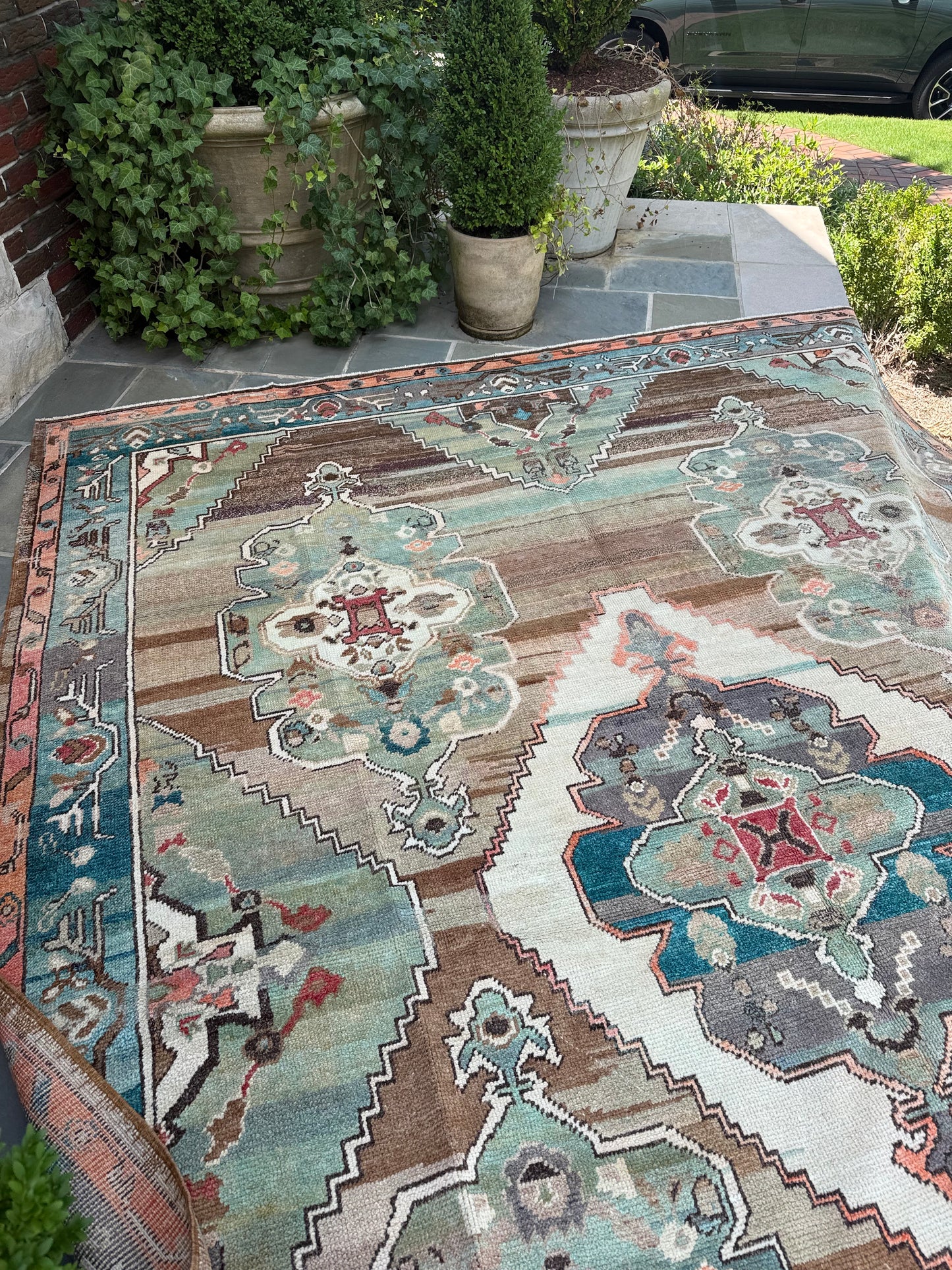 9.1x12.4 Antique Wool Turkish Oushak