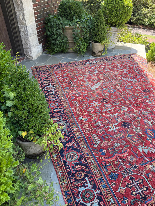 8.9x11.6 Antique Persian Heriz