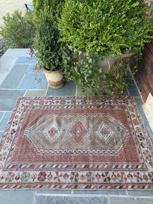 3.11x5.4 Antique Afshar circa 1940