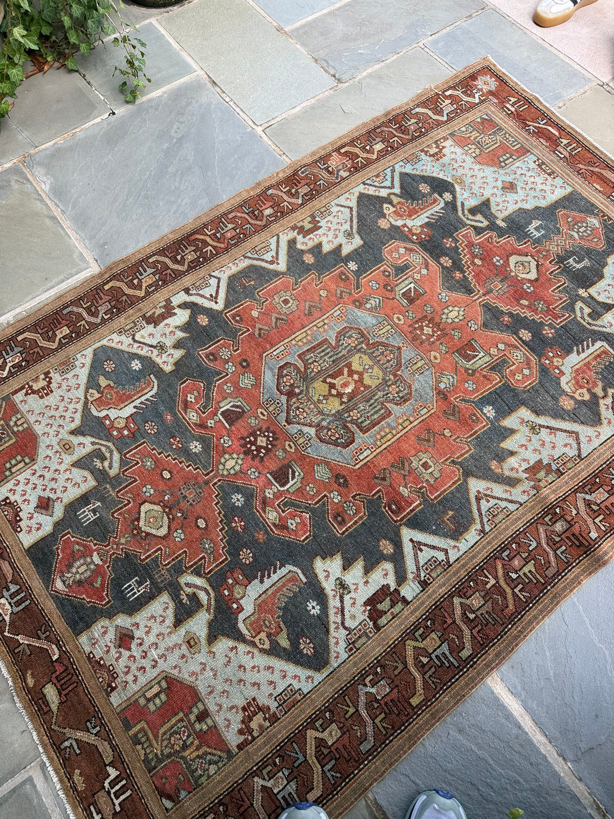 4.2x6.4 Antique Persian Hamadan circa 1930