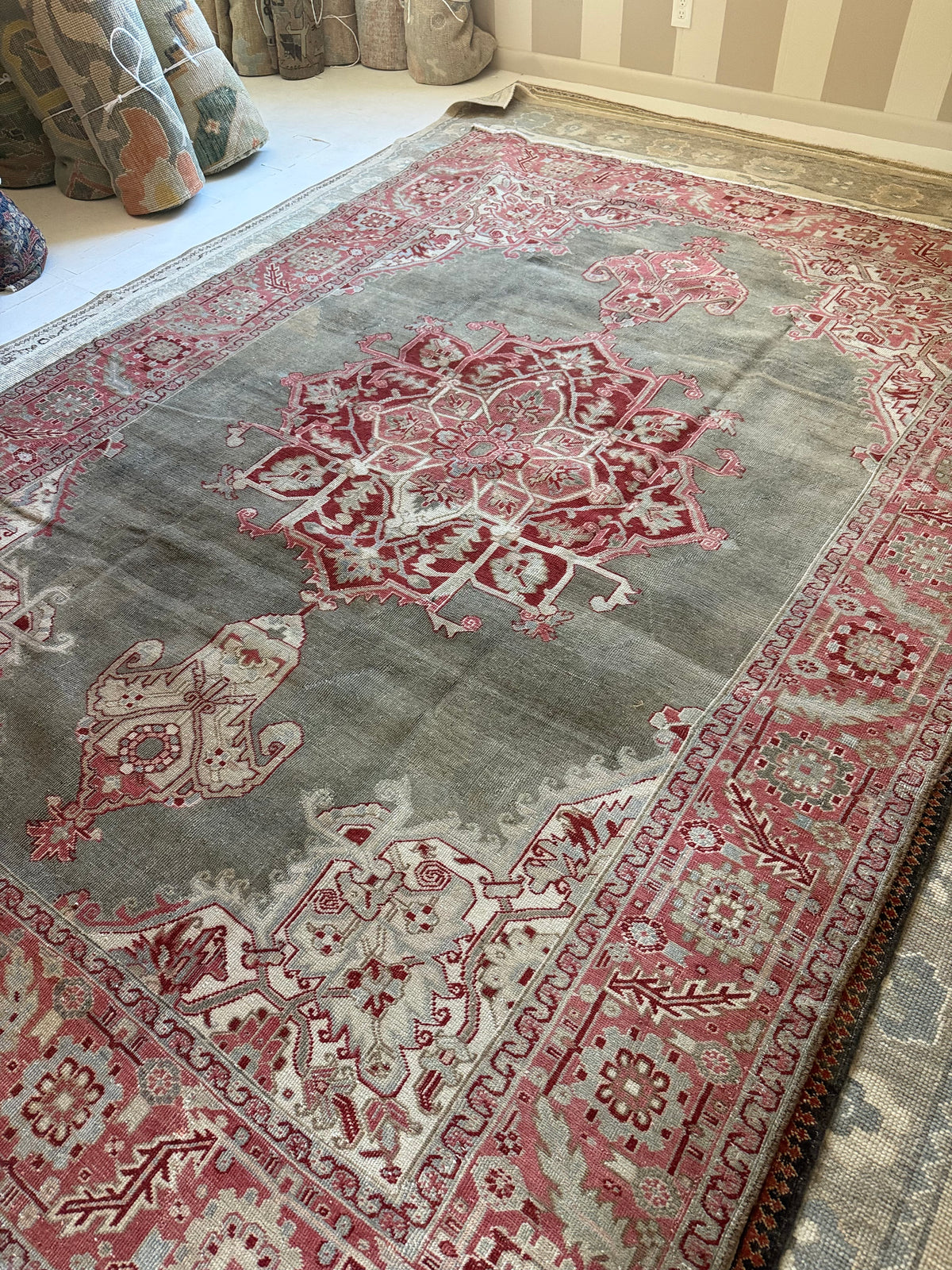 7.3x10.5 Antique Persian Heriz