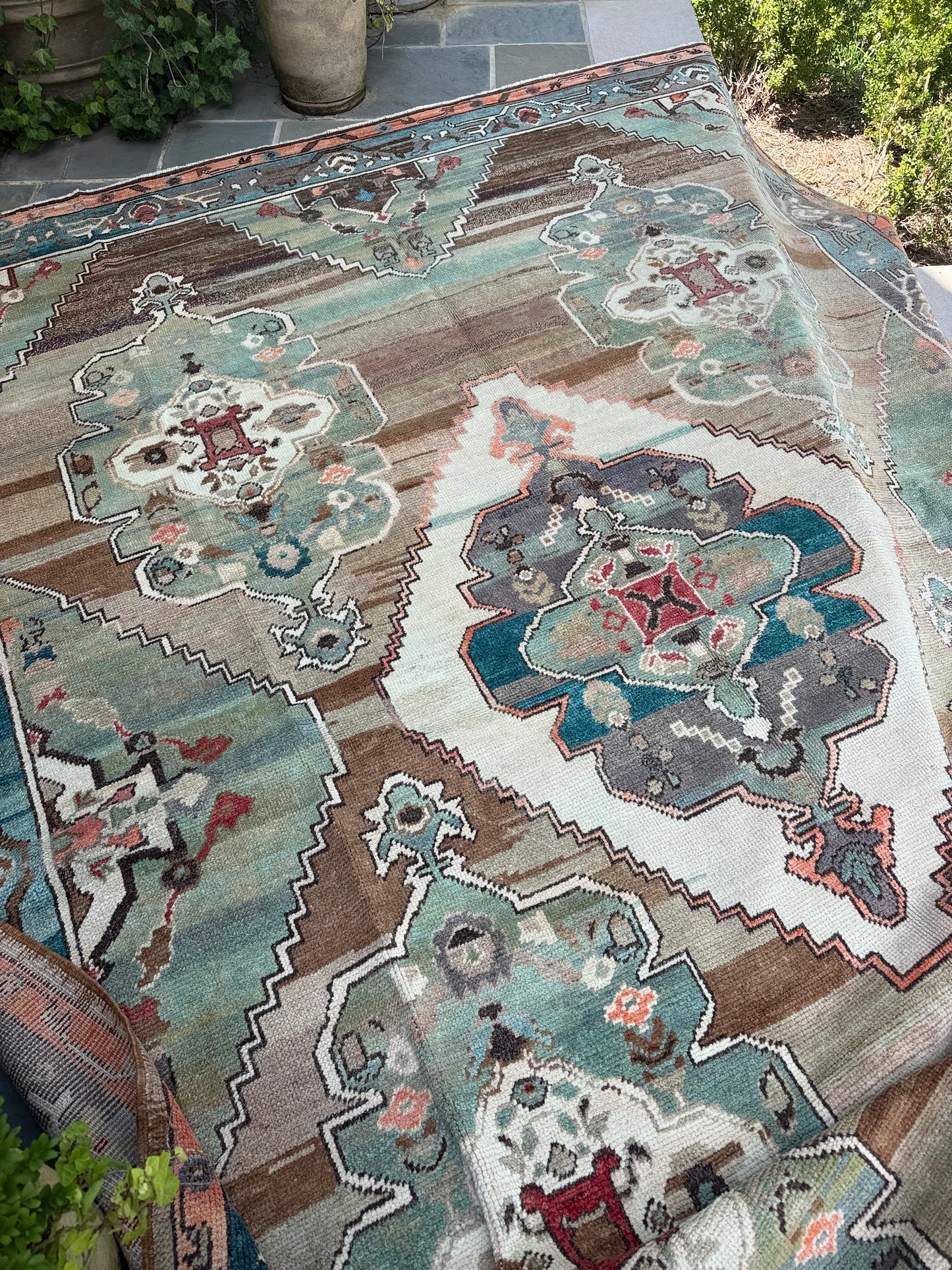 9.1x12.4 Antique Wool Turkish Oushak