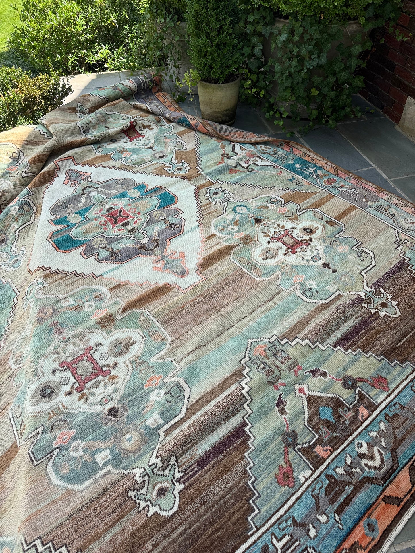 9.1x12.4 Antique Wool Turkish Oushak