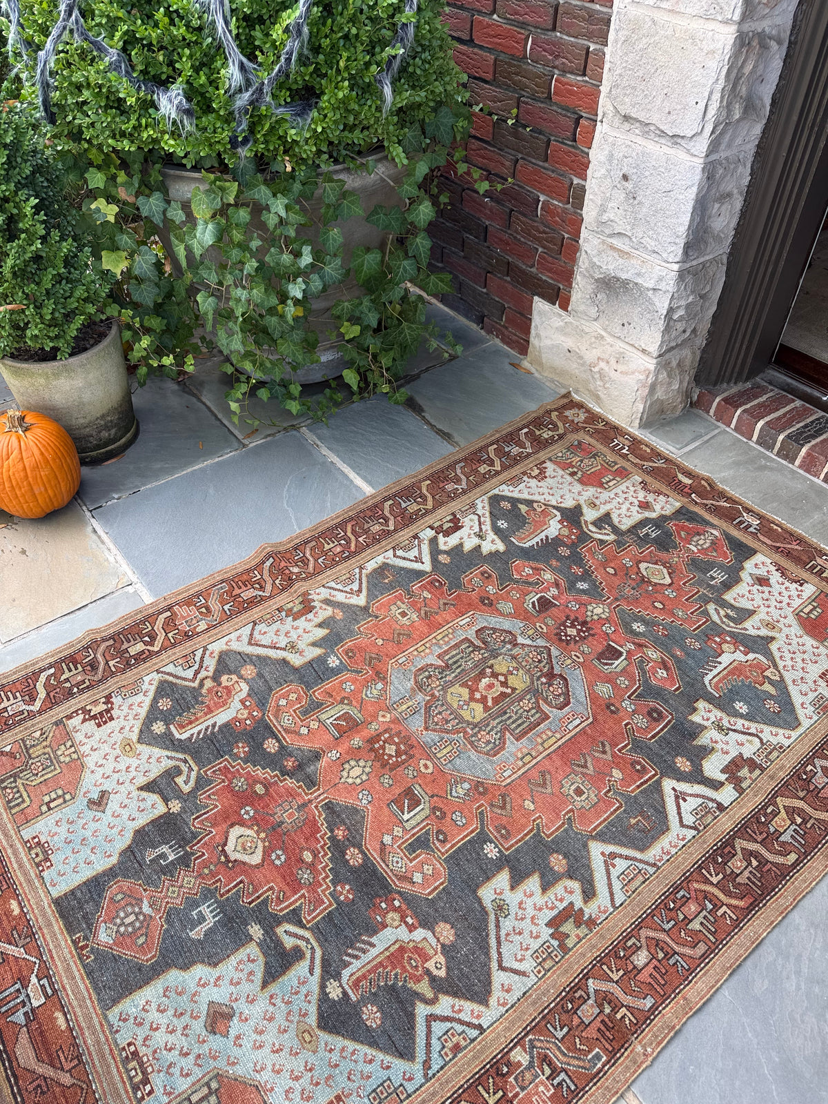4.2x6.4 Antique Persian Hamadan circa 1930