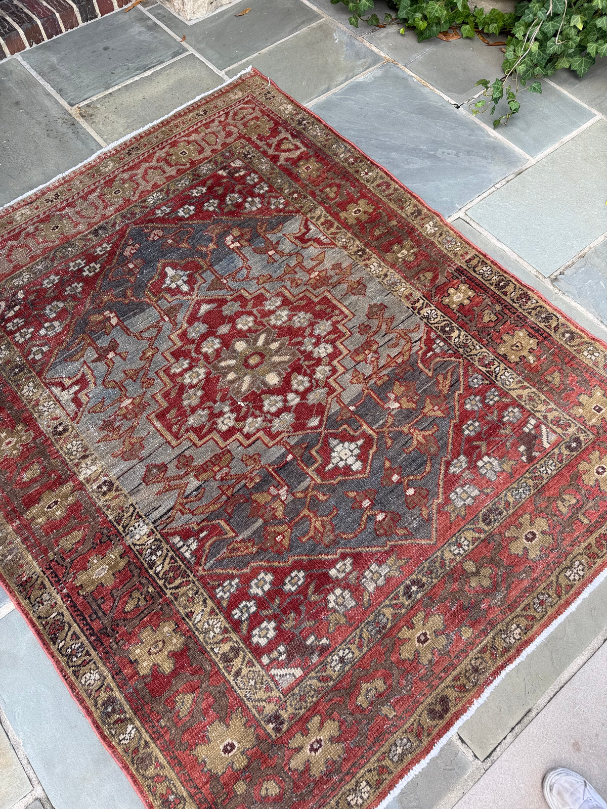 4.6x5.7 Antique Persian Hamadan circa 1940