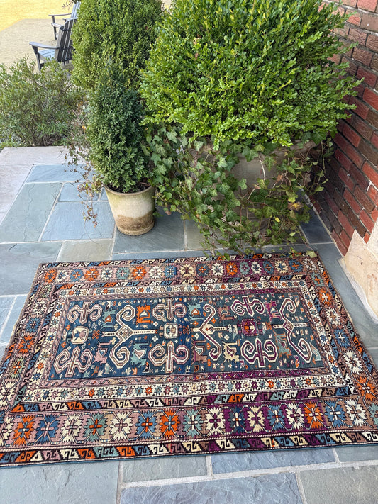 3.6x5.4 Antique Shirvan circa 1920