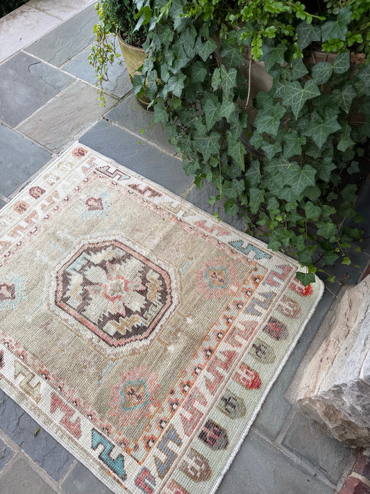 3.2x4.1 Antique Wool Turkish Oushak