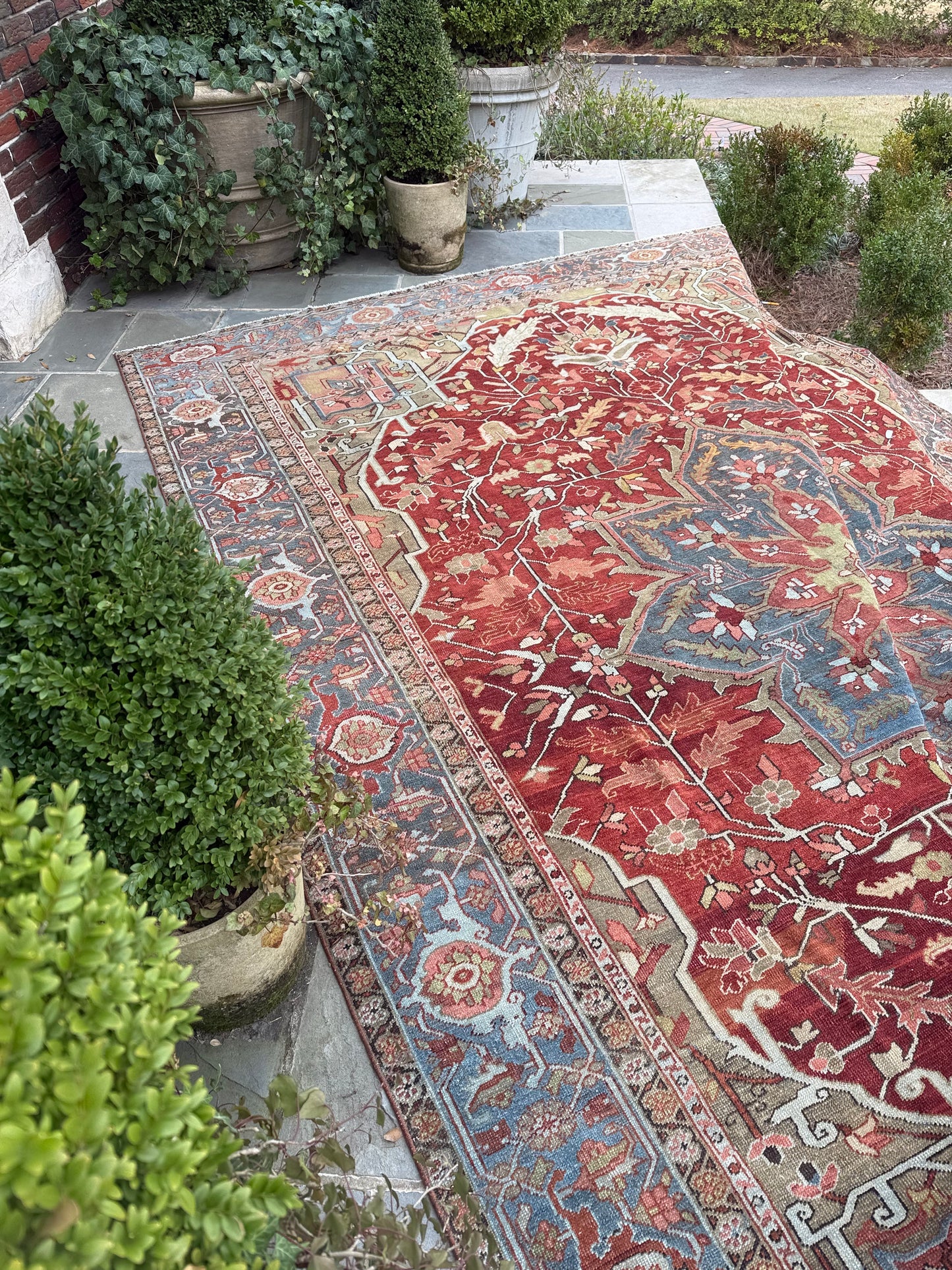 9x12.3 Antique Persian Heriz