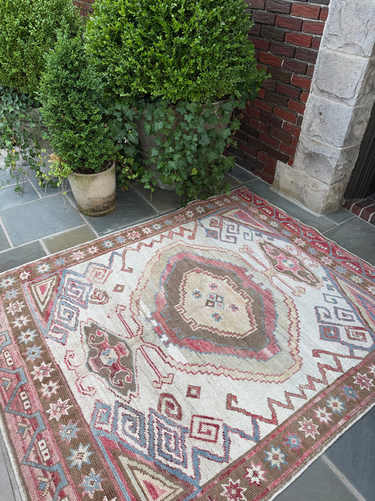 5.2x6.4 Old Wool Turkish Oushak