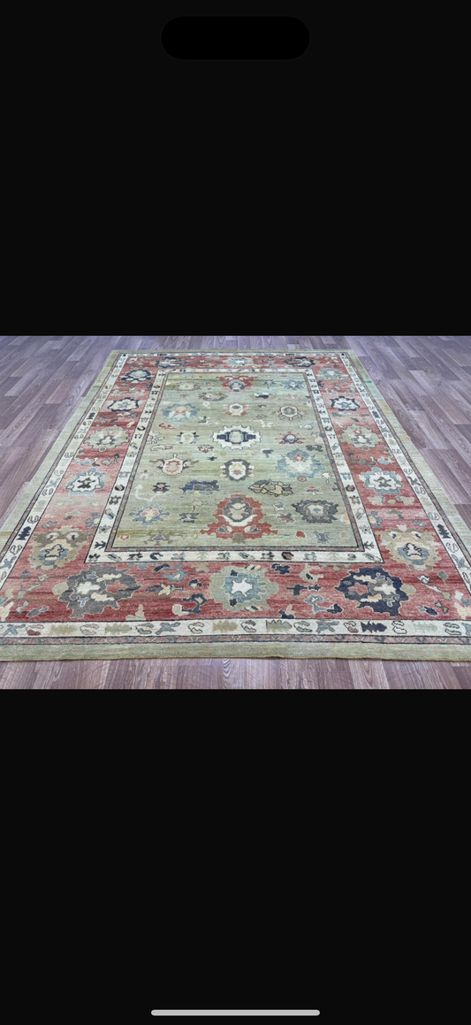 9.3x11.9 Antique Wool Turkish Oushak