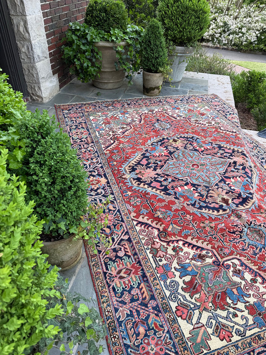 7.9x11.1 Antique Persian Heriz
